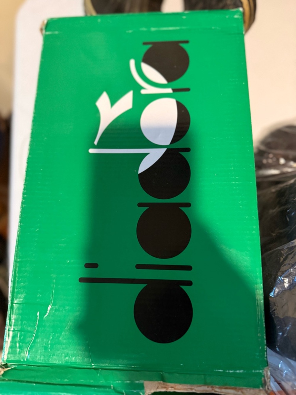 Diadora Shoe Box in Bright Green with Black Logo